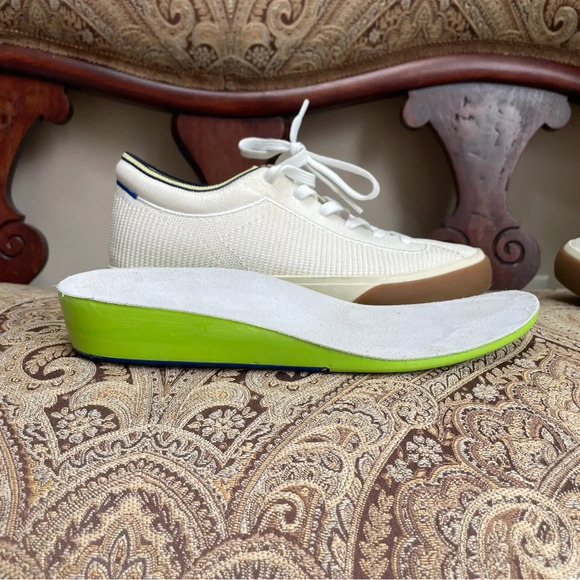 Rothy’s The Lace Up Sneakers Cream Eggshell White Comfortable Shoes Size 7 - Picture 9 of 14